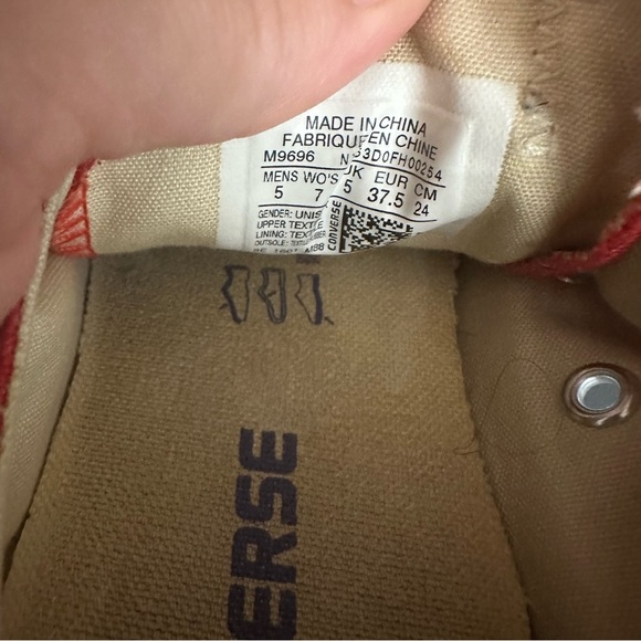 Converse All Star Chuck Taylor Low Ox Red Casual Sneakers  Mens 5 Women’s 7 - Picture 9 of 10